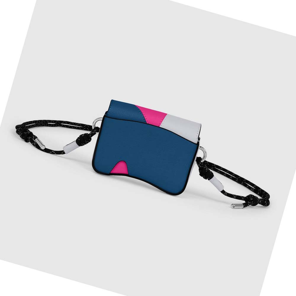 Men's Ecco CIRCULAR PATCH PINCH Mini Bag Blue / Pink | Canada 747ZUT